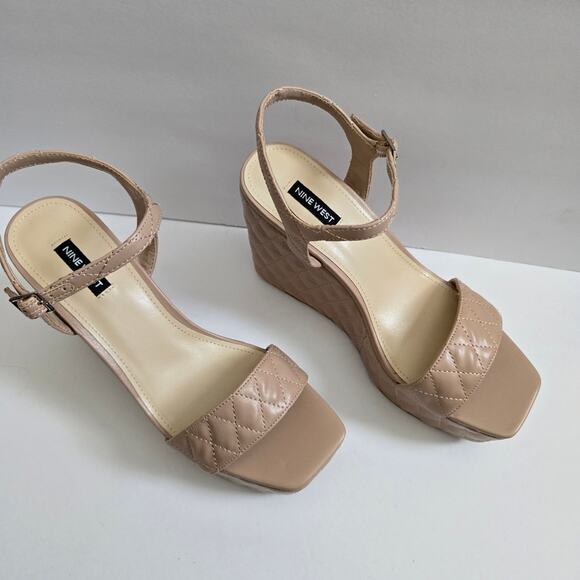 Nine West Cream Nila Platform Wedges New Without Tags size 10M - Picture 2 of 6
